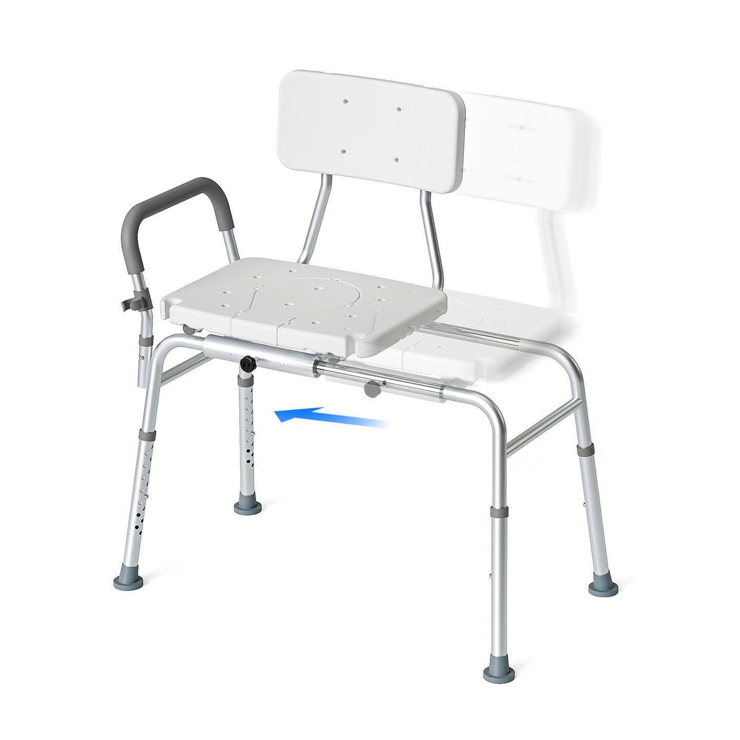 Loyoda Tub Transfer Bench Sliding Bathtub Shower Chair for Inside Shower Chair for Elderly and Disabled,Adjustable Seat Height Holds Weight up to 350 Lbs