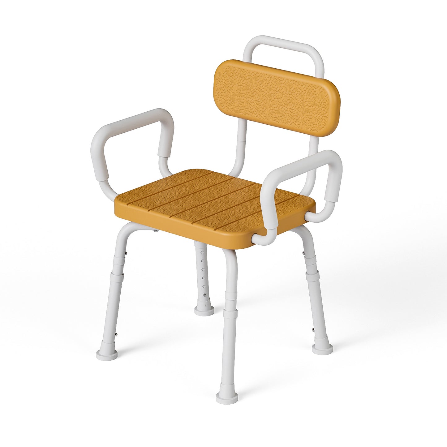 Loyoda Heavy Duty 360 Swivel Shower Chair - 350 lbs Weight Capacity, Aluminum Rotating Bath Stool with Back and Arms, Waterproof & Rust-Proof for Elderly Safety