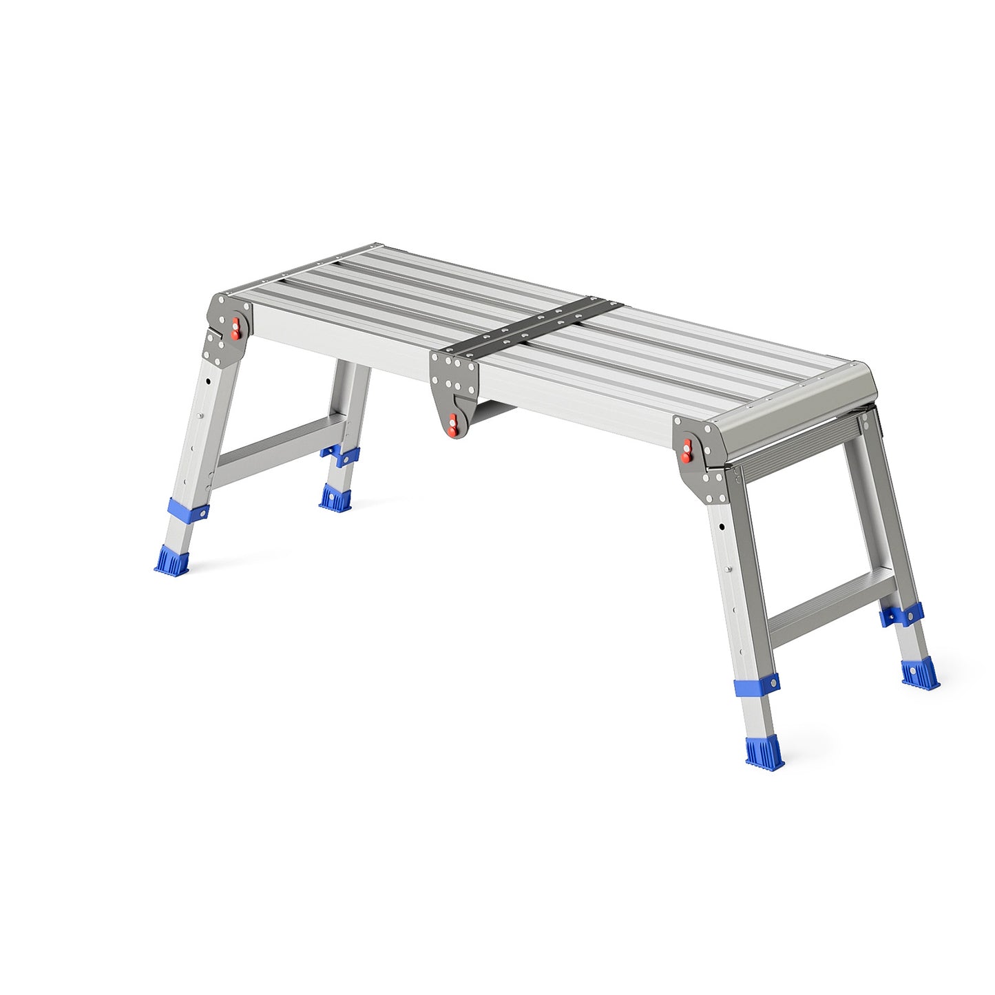 Loyoda Aluminum Foldable Step Stool Adjustable Height Long Work Platform Step Ladder