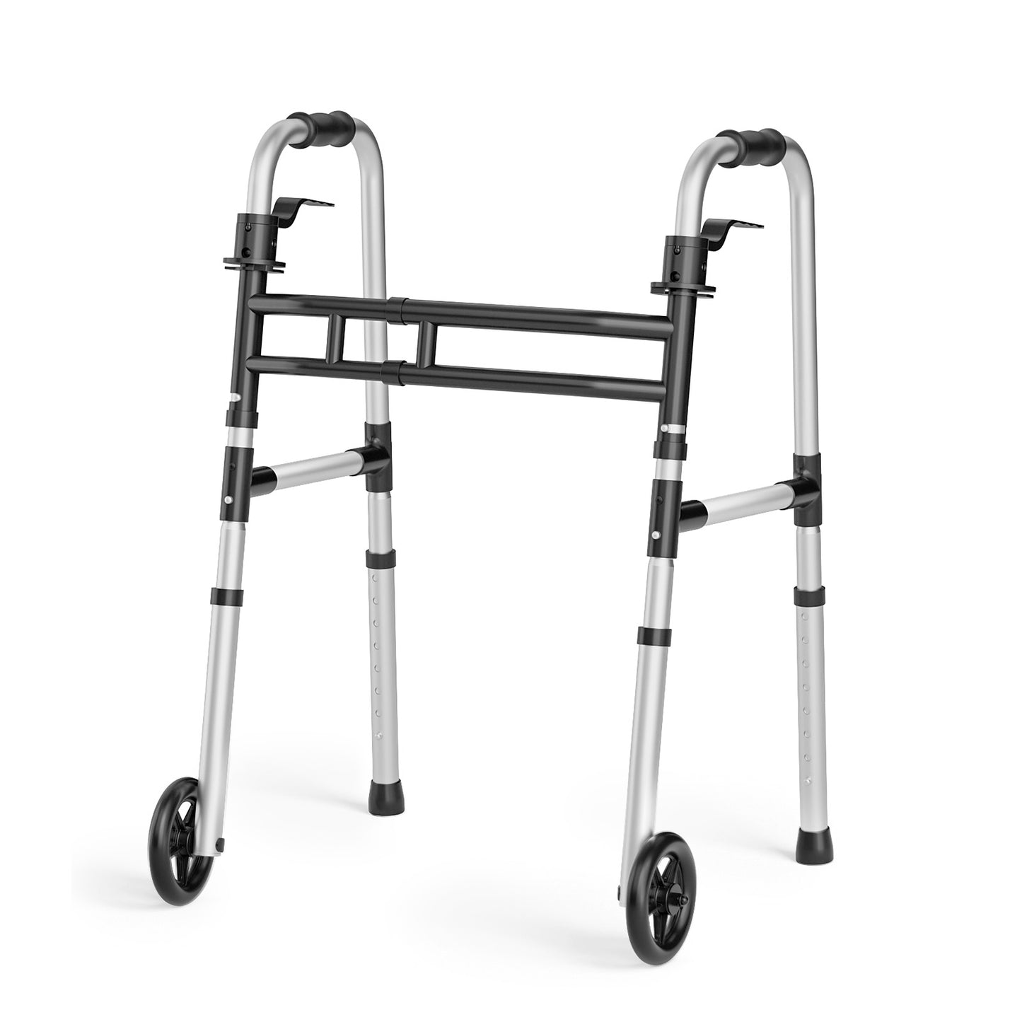 Loyoda Folding Walkers for Seniors Medical Bariatric Walker Lightweight 5'' Front Wheel Walker