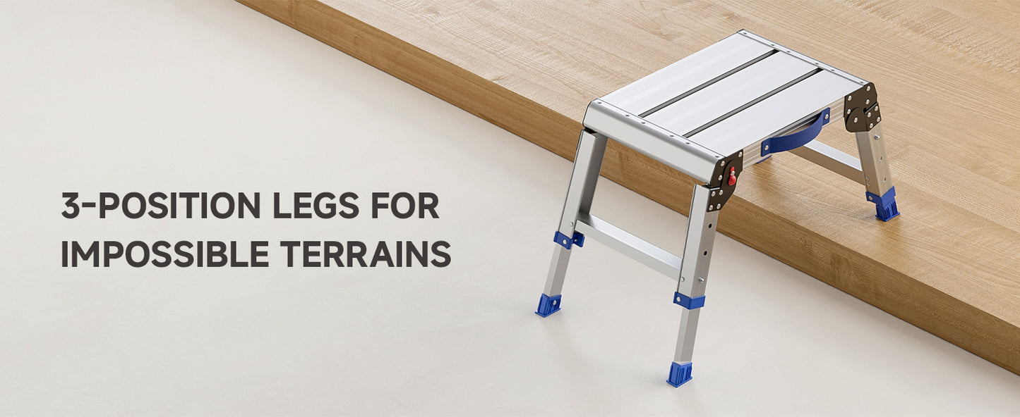 Loyoda Aluminum Step Stool Folding Work Platform Short Size Step Ladder
