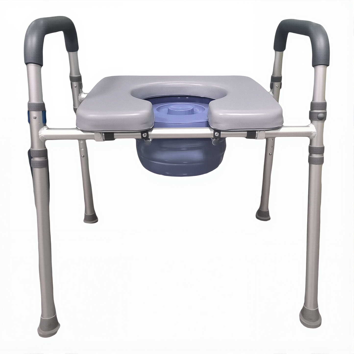 Loyoda Soft Padded Toilet Chair Commode for Elderly - Adjustable Height, Lightweight & Sturdy Aluminum Frame, Easy Clean & Removable Seat, Portable for Bedroom & Bathroom Use