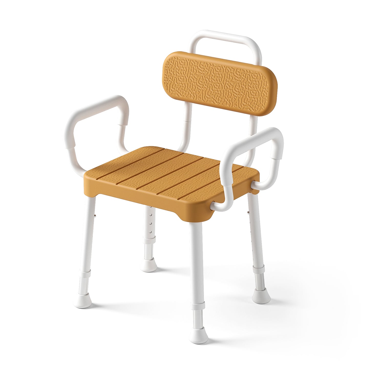 Loyoda Heavy Duty Aluminum Shower Chair with Back - 350 lbs Weight Capacity, Waterproof & Non-Slip Bath Stool for Seniors