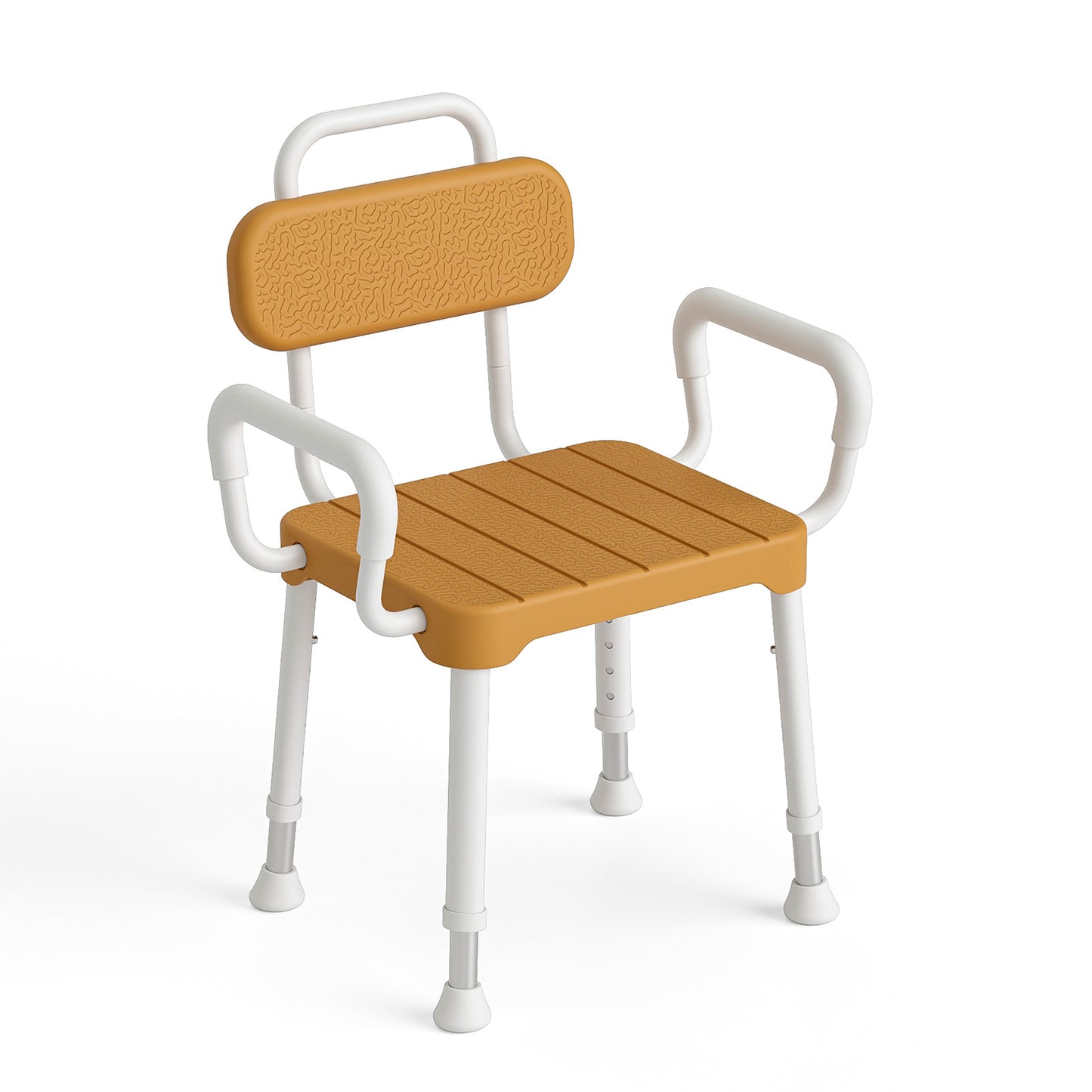 Loyoda Heavy Duty Aluminum Shower Chair with Back - 350 lbs Weight Capacity, Waterproof & Non-Slip Bath Stool for Seniors