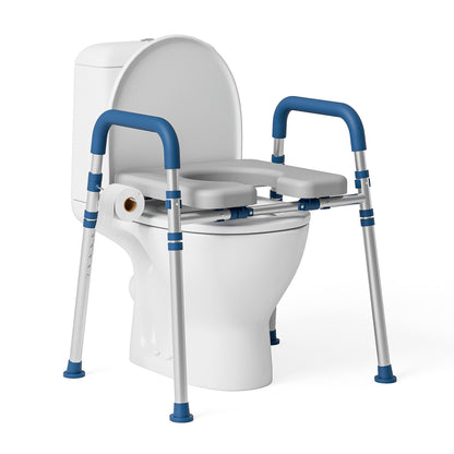 Loyoda Toilet Seat Risers for Seniors, Raised Toilet Seat with Padded Handles & Seat, 400 LBS for Elderly