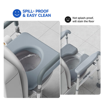 Loyoda Raised Toilet Seat Riser with Handles | 350 lb, Adjustable, Gray