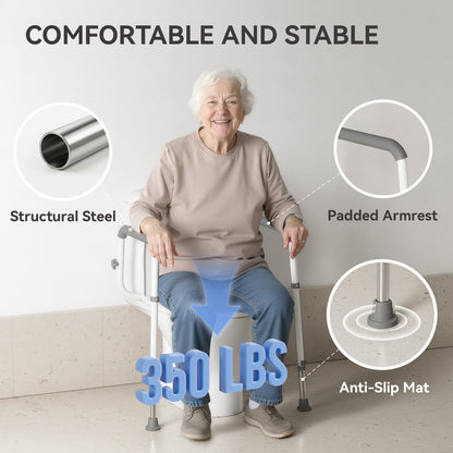 Loyoda Toilet Safety Rails Medical Steel Sturdy Toilet Handle  Provides Support for Seniors Disabled and Pregnant Women
