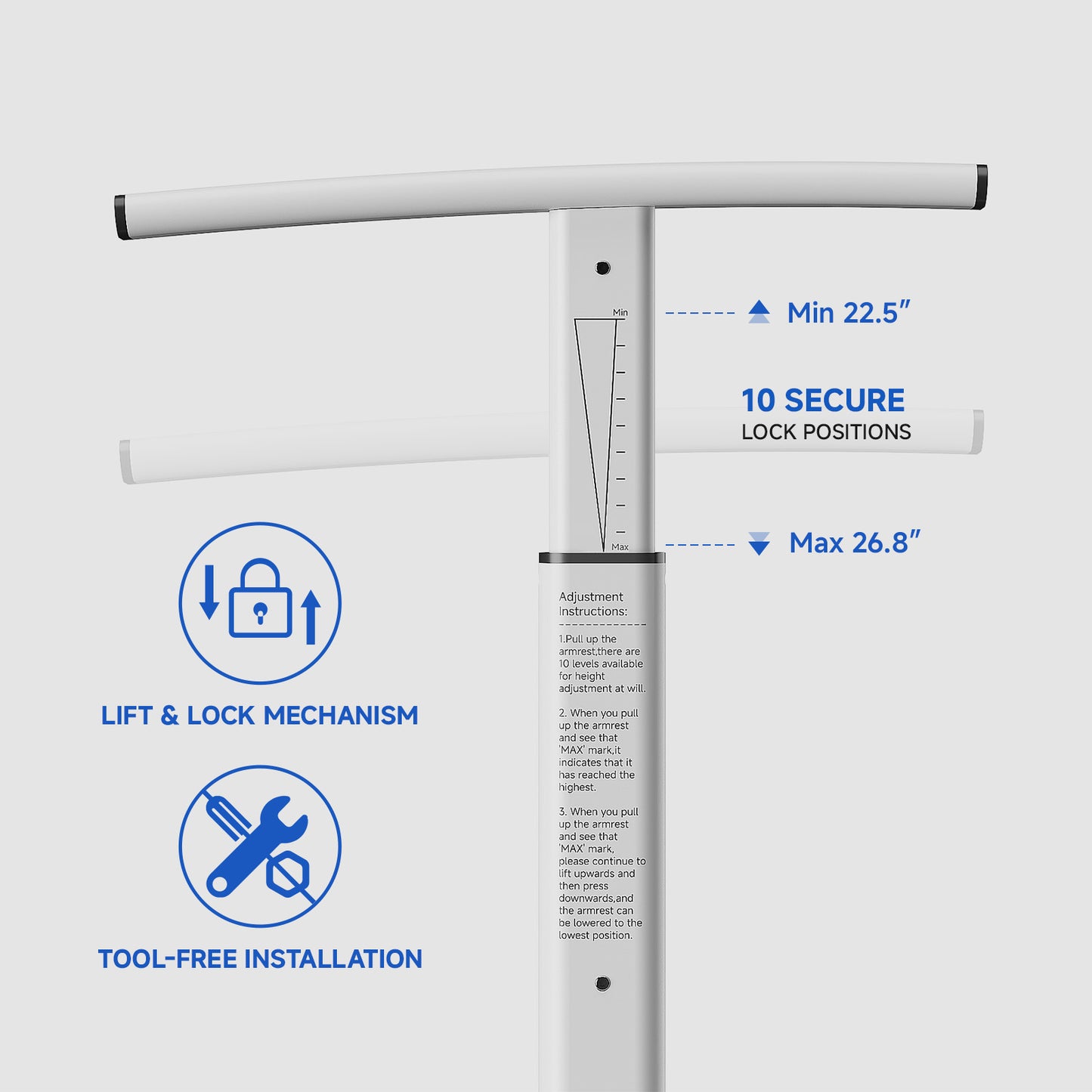 Loyoda Toilet Safety Rails for Seniors, Easy Installation & Super Sturdy Heavy-Duty Toilet Safety Frame, Adjustable Toilet Assist Arms, Toilet Handles for Elderly, Disabled