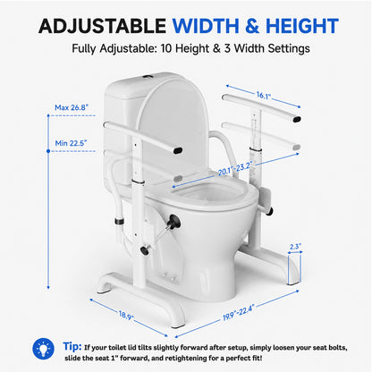 Loyoda Toilet Safety Rails for Seniors, White, 350 lb Limit