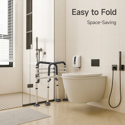 Loyoda Toilet Safety Rail Height&Width Adjustable Toilet Handles Toilet Rail for Elderly Pregnant Disabled