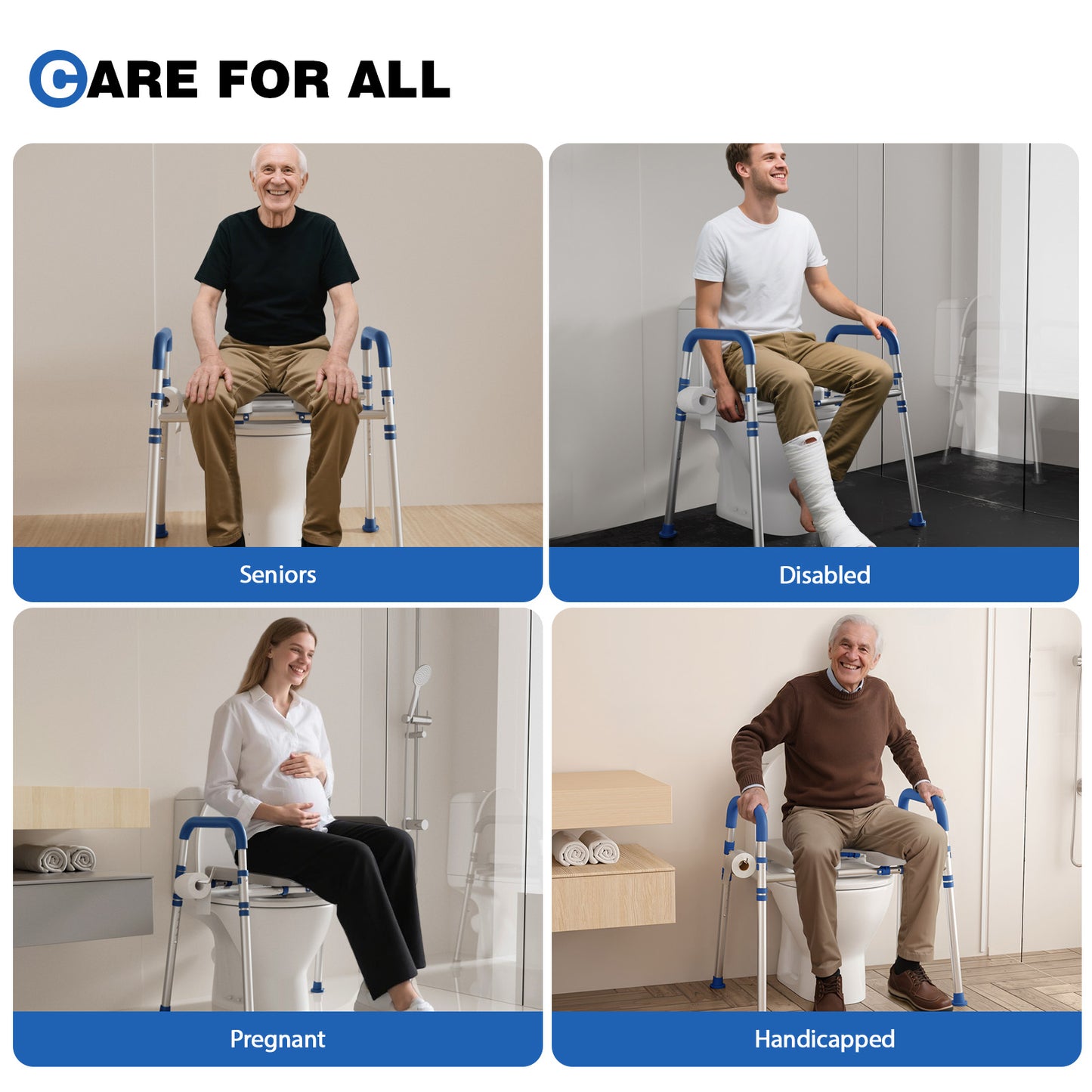 Loyoda Toilet Seat Risers for Seniors, Raised Toilet Seat with Padded Handles & Seat, 400 LBS for Elderly