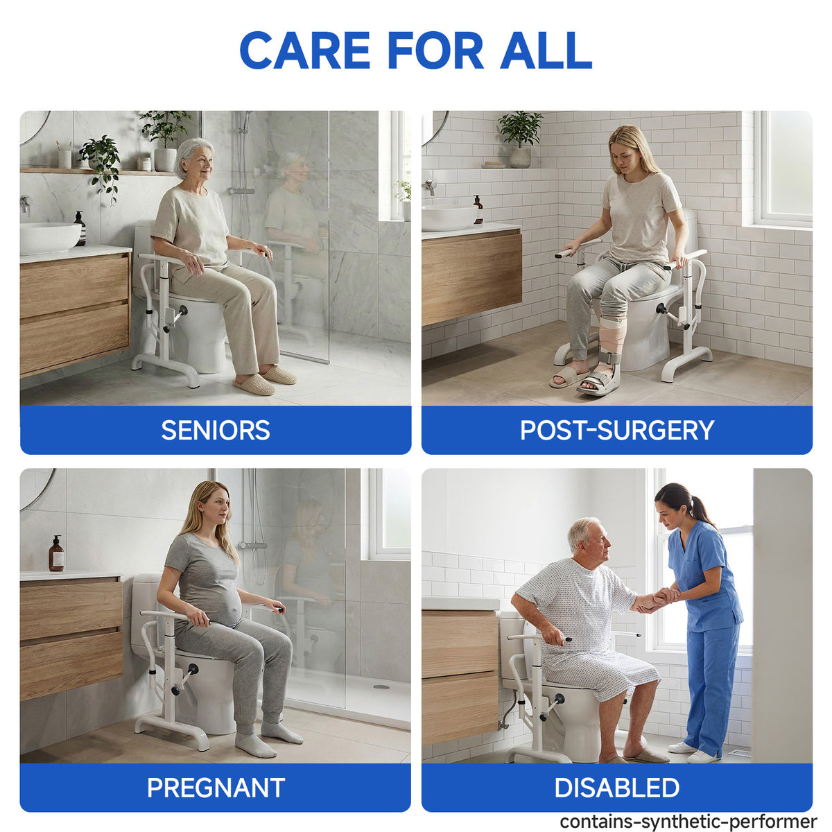 Loyoda Toilet Safety Rails for Seniors, White, 350 lb Limit