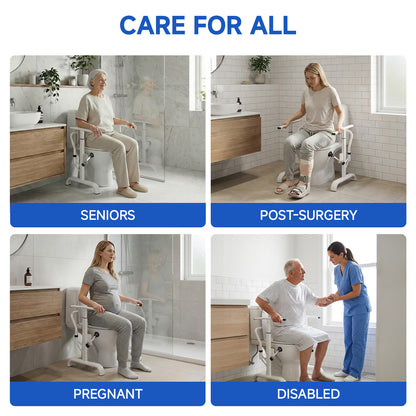 Loyoda Toilet Safety Rails for Seniors, Easy Installation & Super Sturdy Heavy-Duty Toilet Safety Frame, Adjustable Toilet Assist Arms, Toilet Handles for Elderly, Disabled
