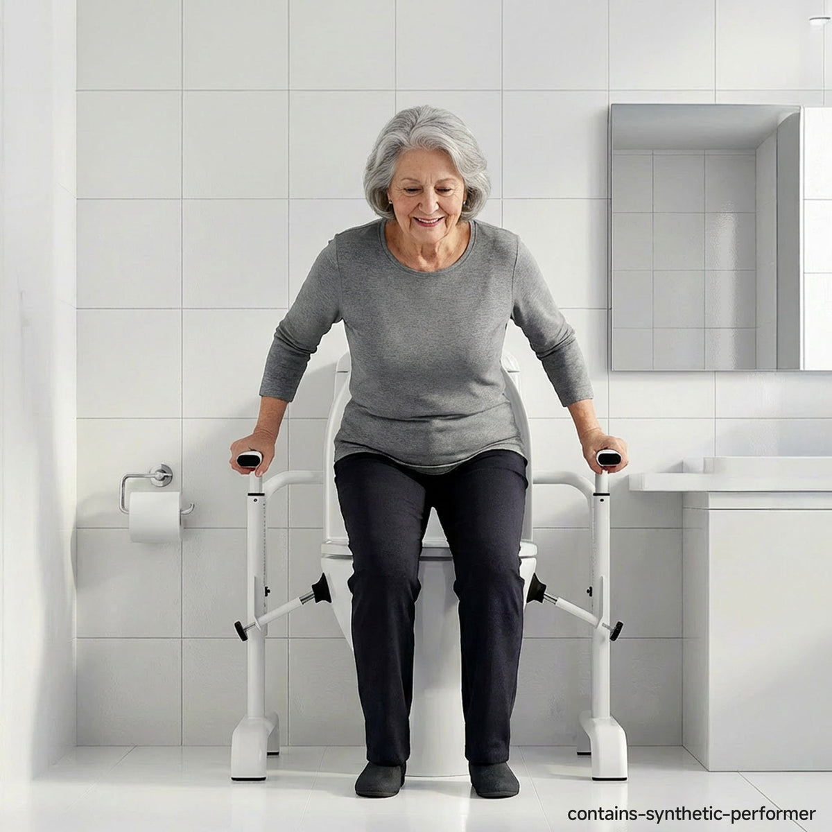 Loyoda Toilet Safety Rails for Seniors, White, 350 lb Limit