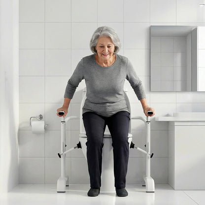 Loyoda Toilet Safety Rails for Seniors, Easy Installation & Super Sturdy Heavy-Duty Toilet Safety Frame, Adjustable Toilet Assist Arms, Toilet Handles for Elderly, Disabled