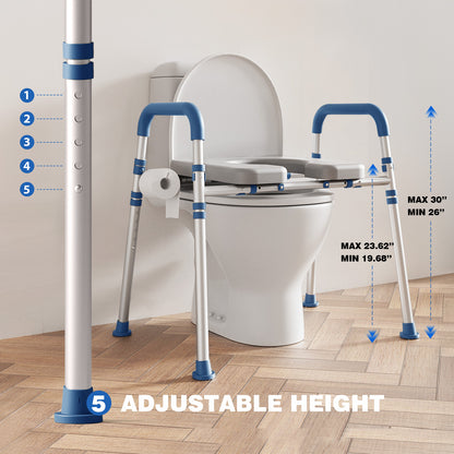 Loyoda Toilet Seat Risers for Seniors, Raised Toilet Seat with Padded Handles & Seat, 400 LBS for Elderly