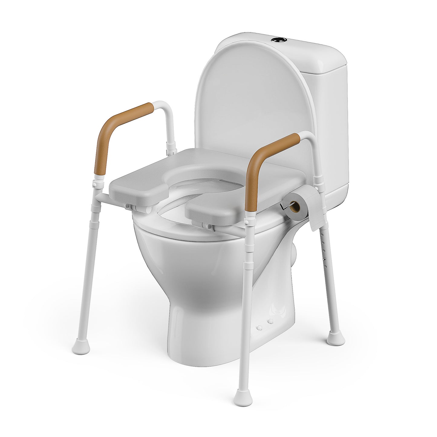 Loyoda 350lbs Adjustable Toilet Seat Risers for Seniors, Raised Toilet Seat with Handles for Elderly, Pregnant and Disable, Padded Handicap