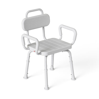 Loyoda 360° Swivel Shower Chair for Elderly with Arms - 350 lbs Capacity, Heavy-Duty Aluminum Bath Stool, Adjustable Height & Non-Slip Feet for Safe Rotating Seat