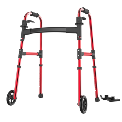 Loyoda Aluminium Walker with 2 Front Wheels - Foldable, Lightweight & Rust-Proof, 160kg (350 lbs) Capacity