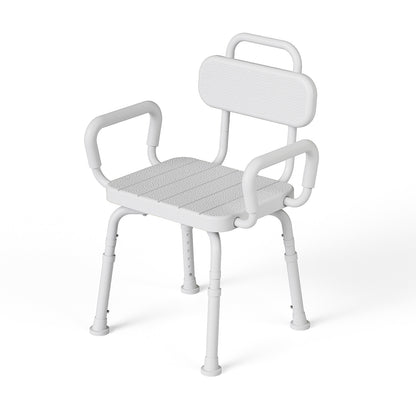 Loyoda 360° Swivel Shower Chair for Elderly with Arms - 350 lbs Capacity, Heavy-Duty Aluminum Bath Stool, Adjustable Height & Non-Slip Feet for Safe Rotating Seat