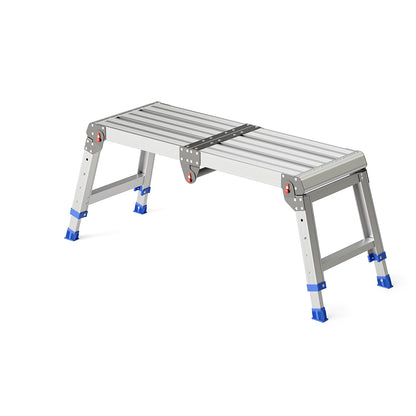 Loyoda Aluminum Foldable Step Stool Adjustable Height Long Work Platform Step Ladder