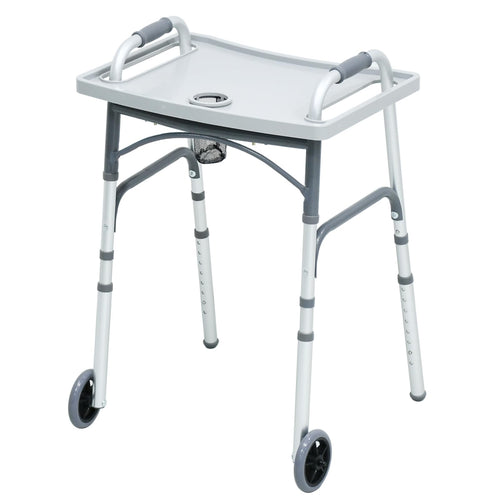 Loyoda Folding Walker with Tray for Seniors | 5'' Wheels, Height Adjustable, 350 lb