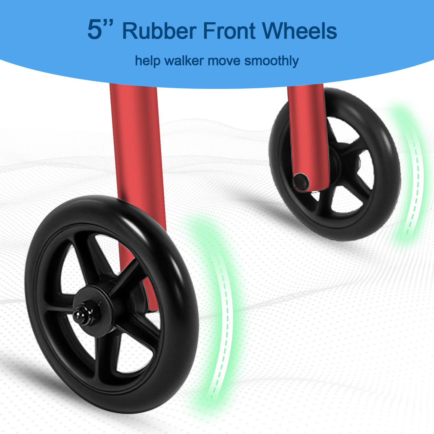 Loyoda Aluminium Walker with 2 Front Wheels - Foldable, Lightweight & Rust-Proof, 160kg (350 lbs) Capacity