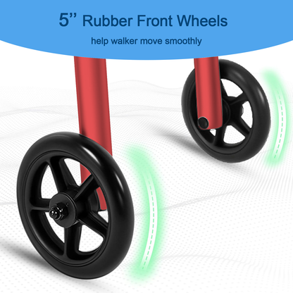 Loyoda Aluminium Walker with 2 Front Wheels - Foldable, Lightweight & Rust-Proof, 160kg (350 lbs) Capacity