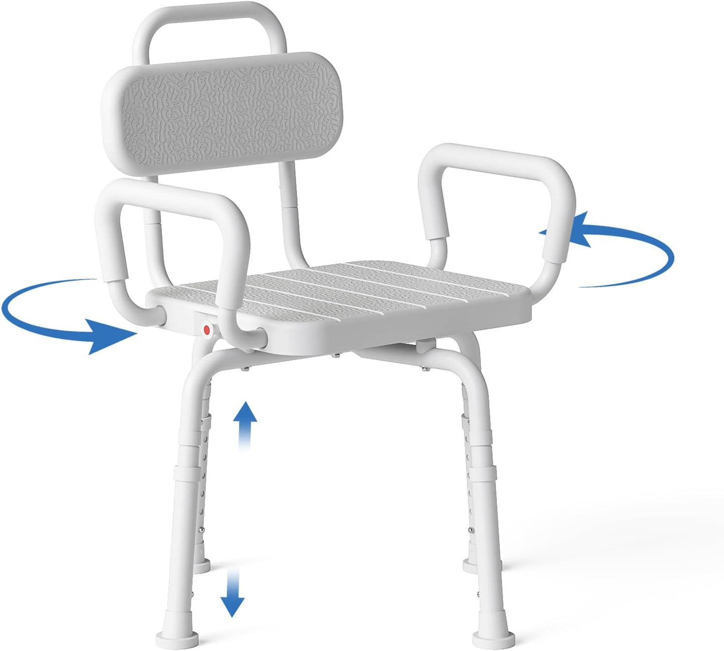 Loyoda 360° Swivel Shower Chair | Removable Arms & Back, 350 lb, Neutral Gray