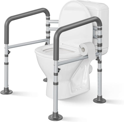 Loyoda Heavy-Duty Steel Toilet Safety Rail | 350 lb Capacity, Foldable, Blue