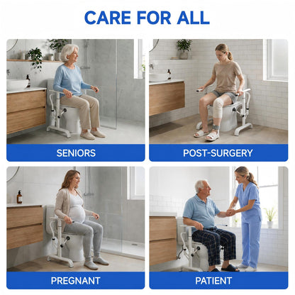 Loyoda Toilet Safety Rail for Elderly and Handicap, Quick-adjustable height armrest, Stand Alone Toilet Safety Frame, Supports up to 350Lbs