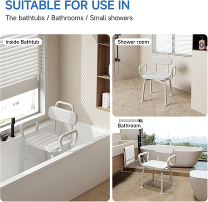 Loyoda 360° Swivel Shower Chair | Removable Arms & Back, 350 lb, Neutral Gray