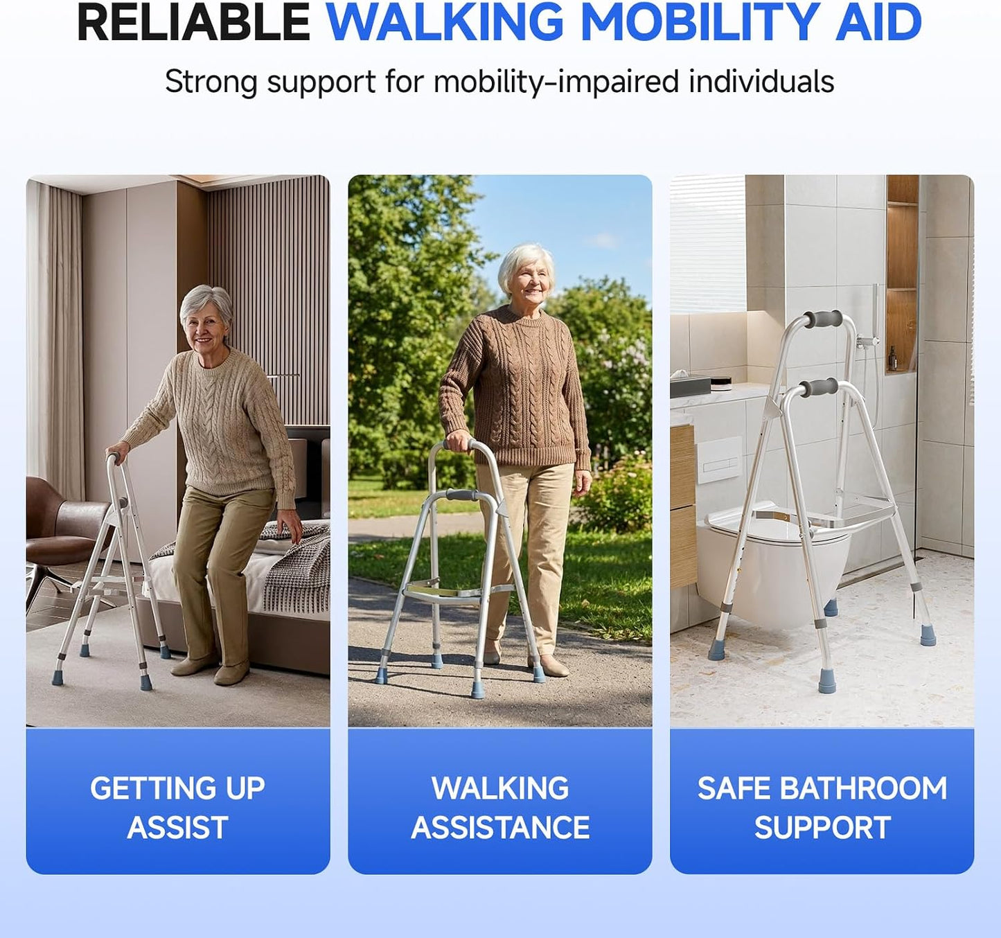 Loyoda Hemi Walker for Seniors | One Arm Folding Walker, Adjustable Height, 250 lb