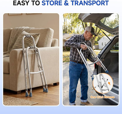 Loyoda Hemi Walker for Seniors | One Arm Folding Walker, Adjustable Height, 250 lb
