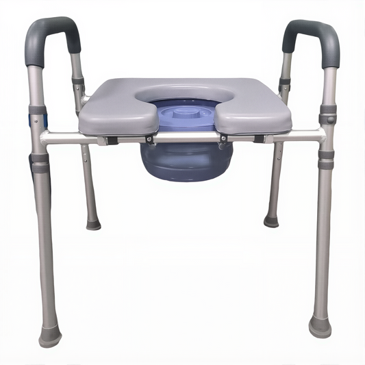 Loyoda Soft Padded Toilet Chair Commode for Elderly - Adjustable Height, Lightweight & Sturdy Aluminum Frame, Easy Clean & Removable Seat, Portable for Bedroom & Bathroom Use